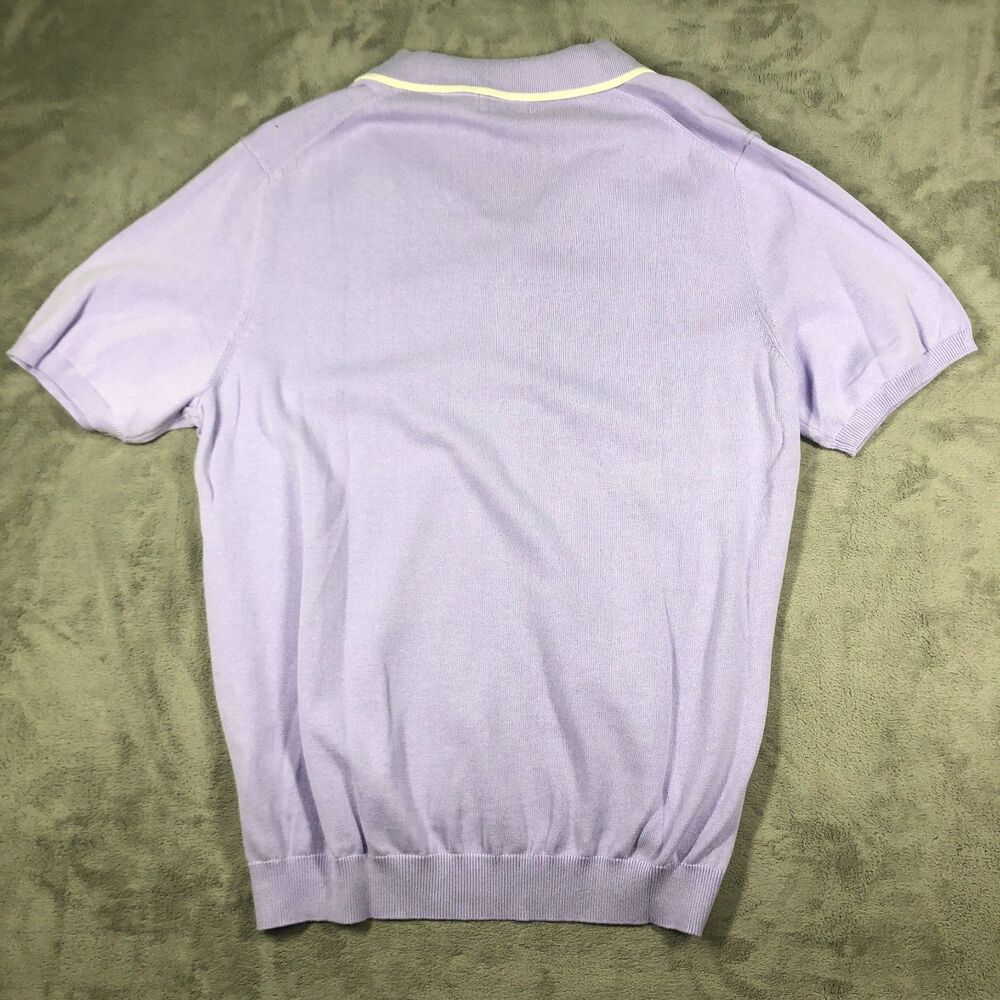 Paul Fredrick Knit Polo Shirt Mens Lavender Purple Size XL Button Front NEW - Picture 6 of 9